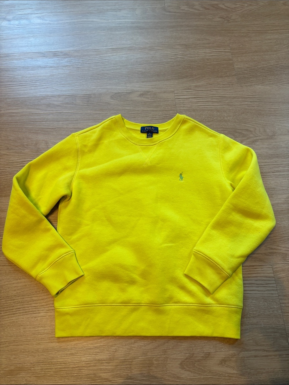 Polo Ralph Lauren Boys M (10-12) Cotton Crewneck Sweatshirt Neon Yellow Pullover